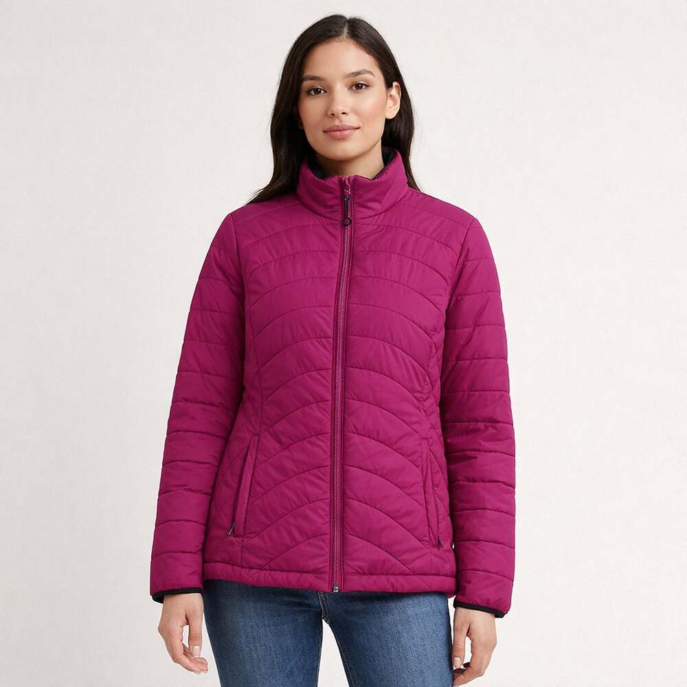 Lands End Jacket Packable Pink Quilted Puffer Jacket Size Medium